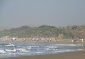 Walking along the beach