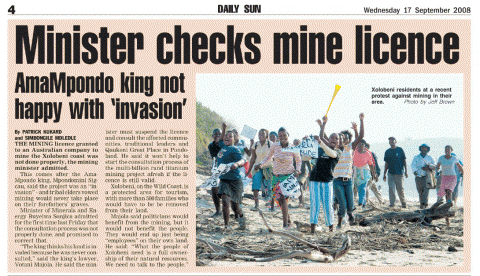 Daily Sun - 17 September 2008 (Pg. 4)