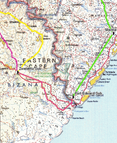 Map showing proposed new substation near Bizana Map showing proposed new substation near Bizana