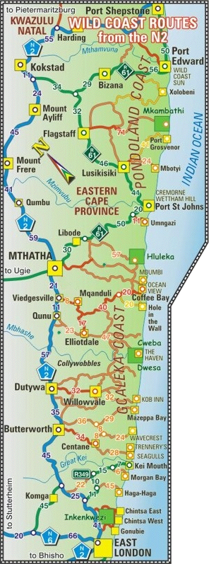 gold coast map africa. Wild Coast Map: