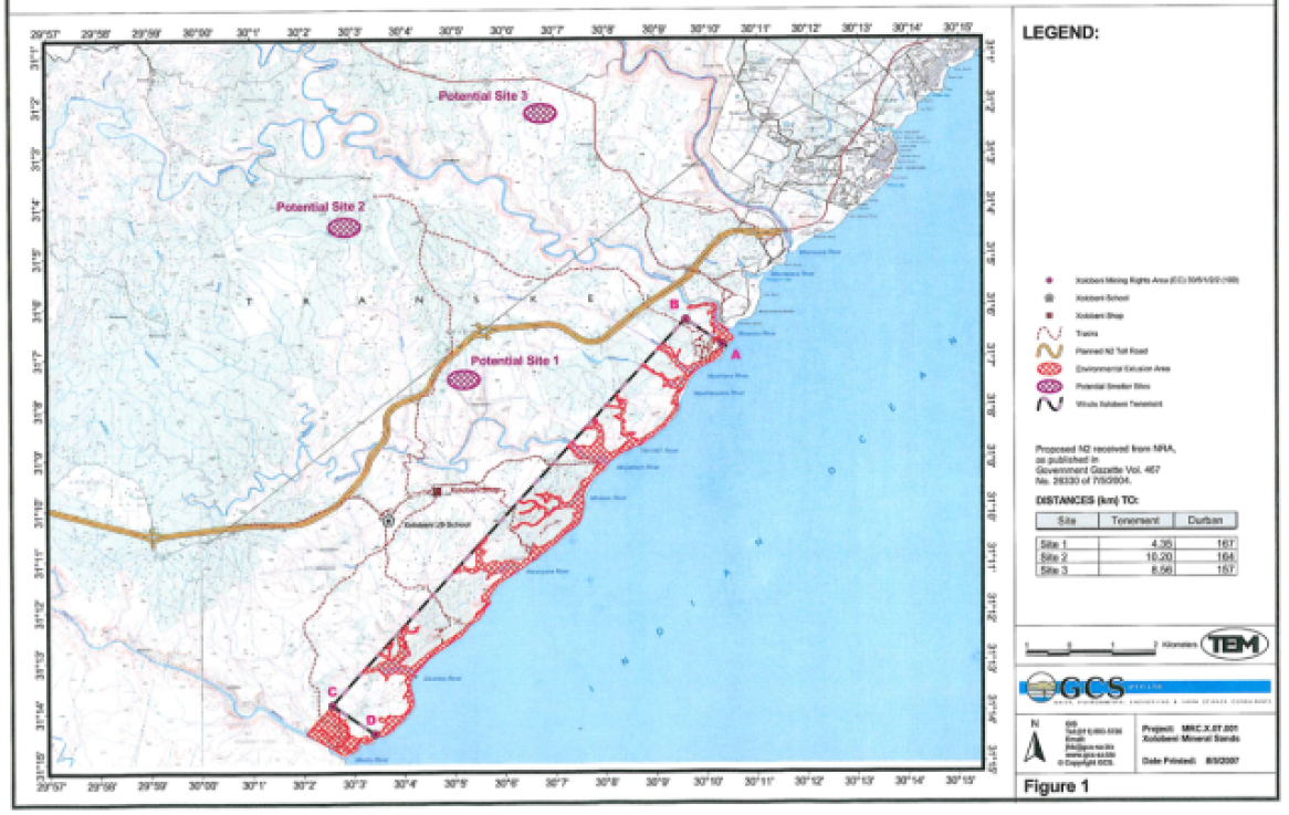 22km proposed strip mine at Xolobeni 